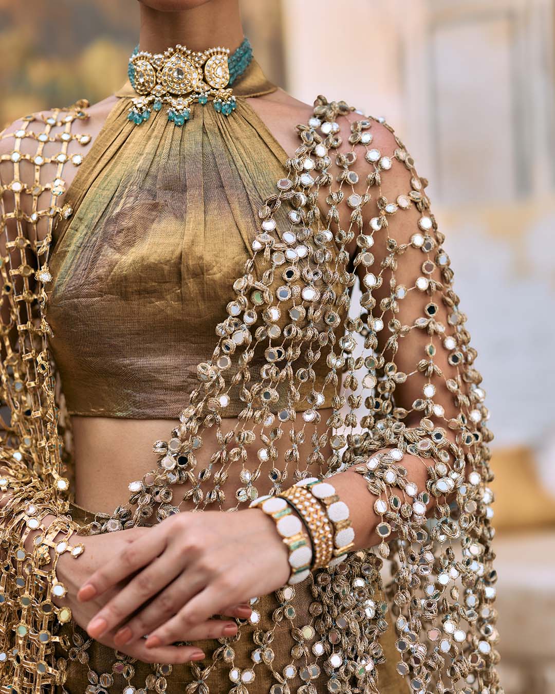 Mandira Lehenga Set with Sheeshya Veil