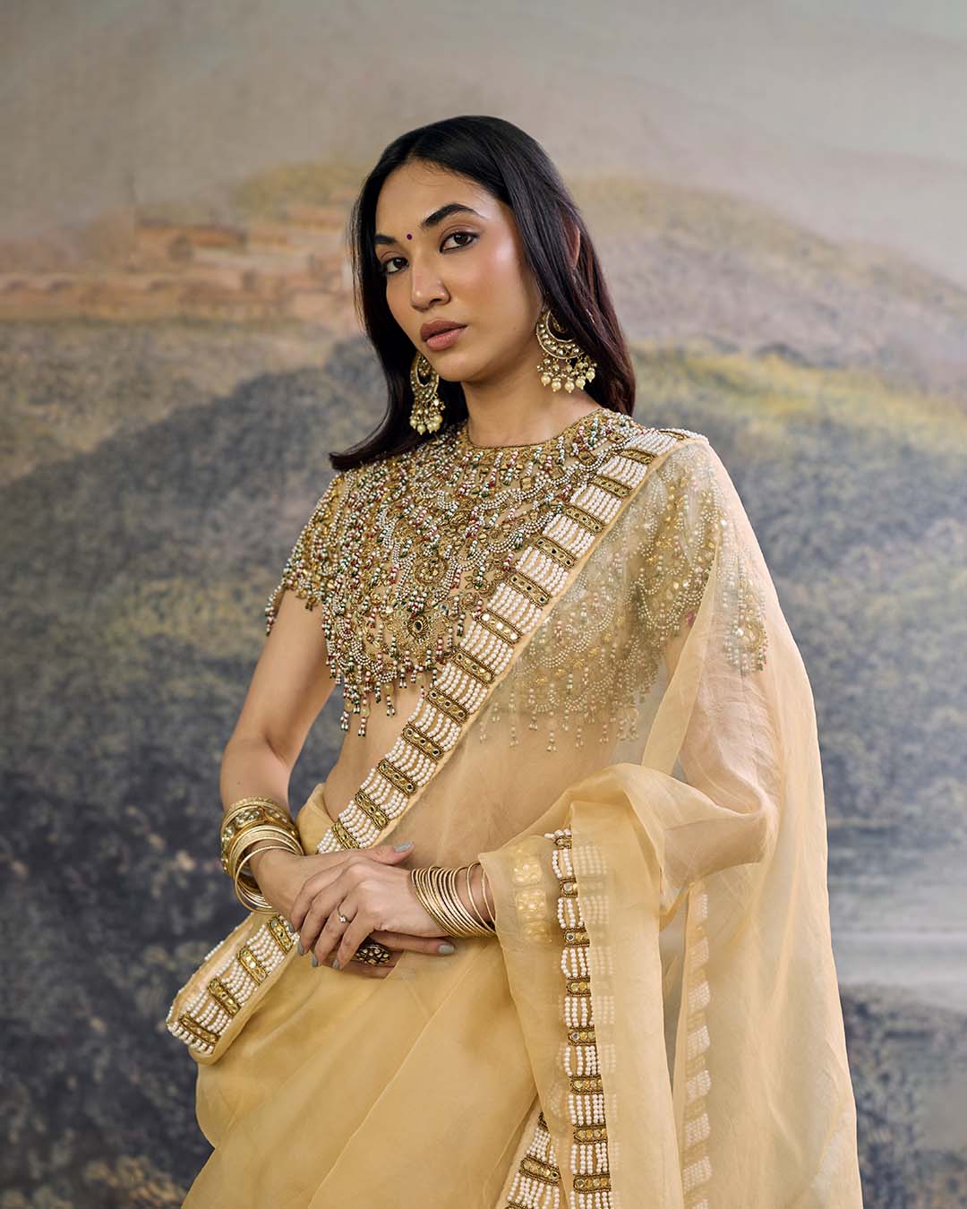 Kahani Jadau Organza Saree Set