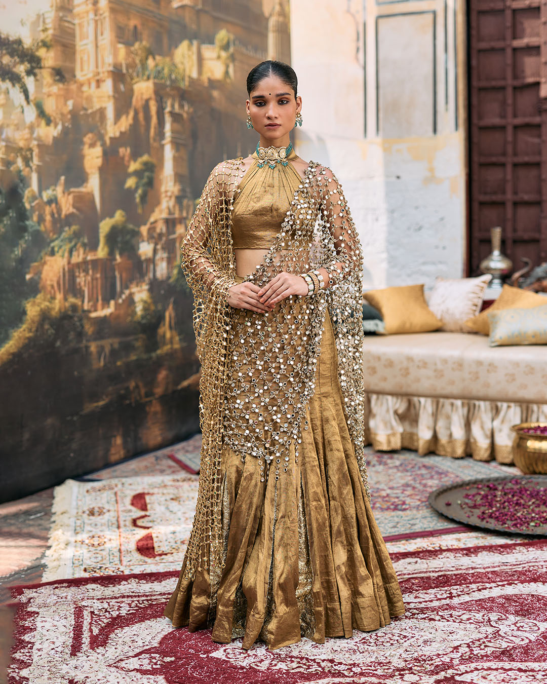 Mandira Lehenga Set with Sheeshya Veil