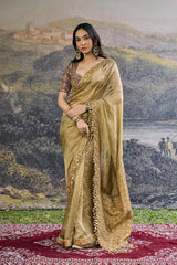 Zarvika Fusion Tissue Saree Set