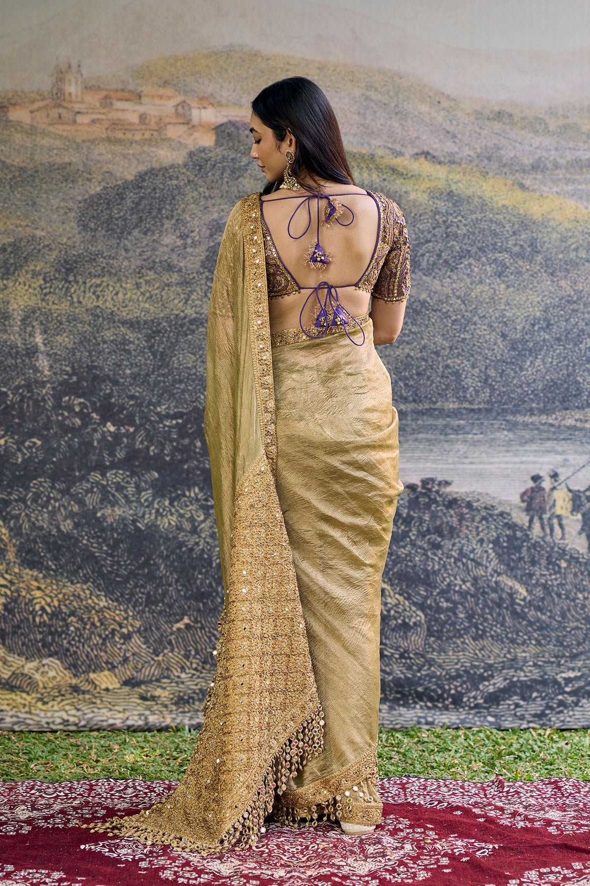 Zarvika Fusion Tissue Saree Set
