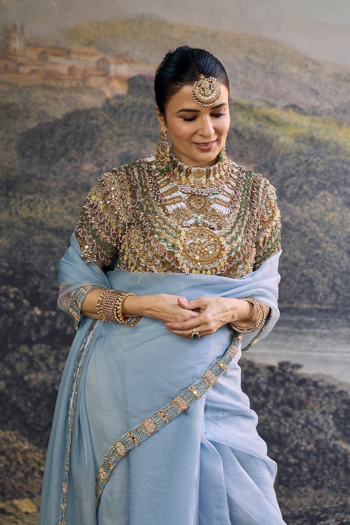 NEELAMBARA SAREE SET