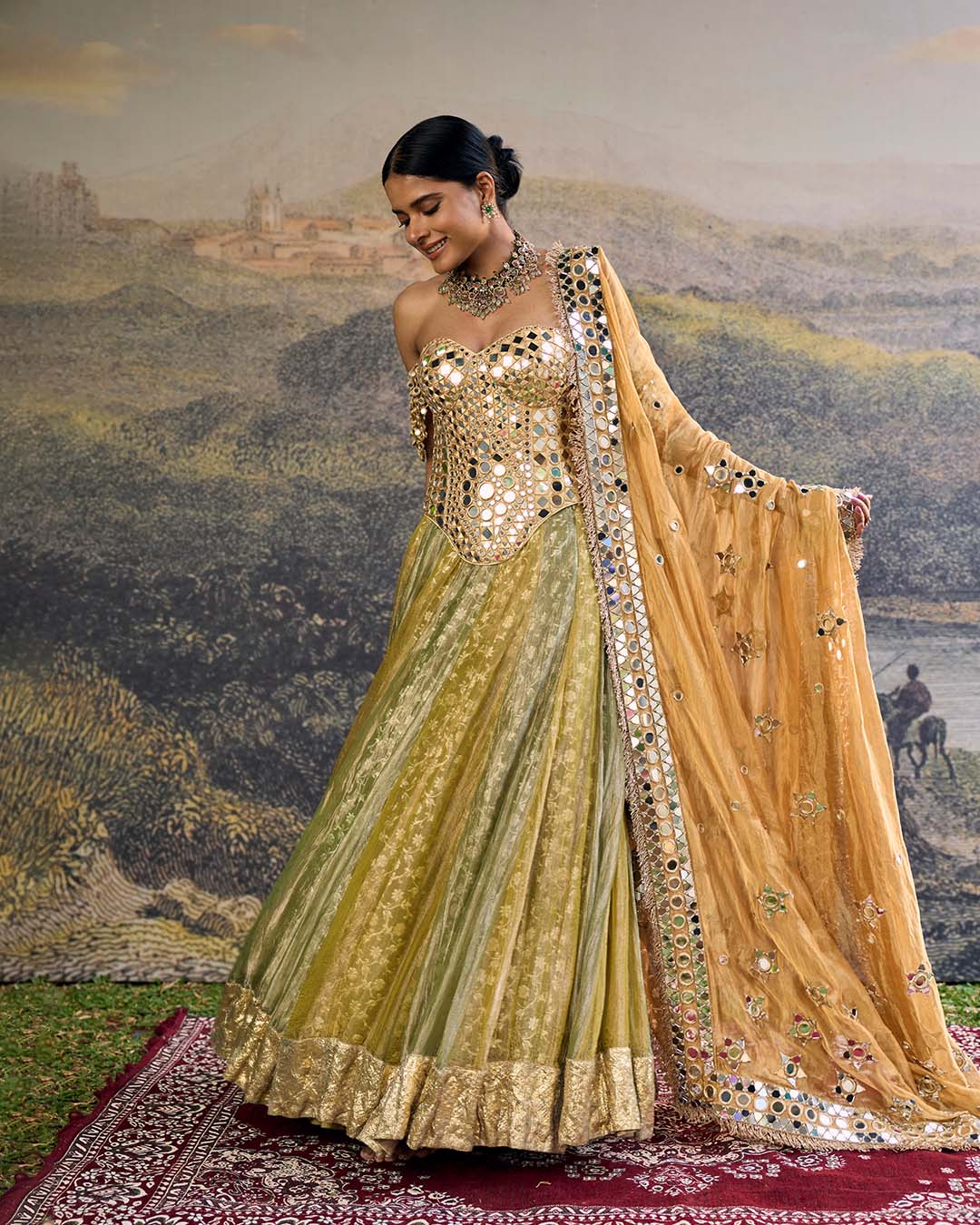 Hiranya Mirror Lehenga Set