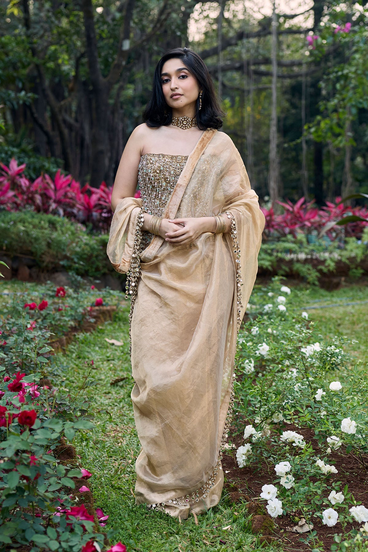 Sona Jhalaar Jadau Saree Set