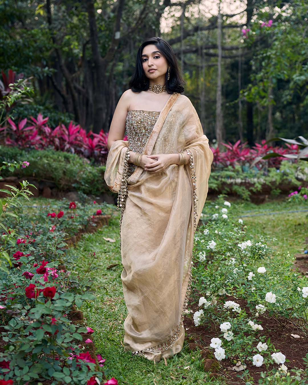 Sona Jhalaar Jadau Saree Set