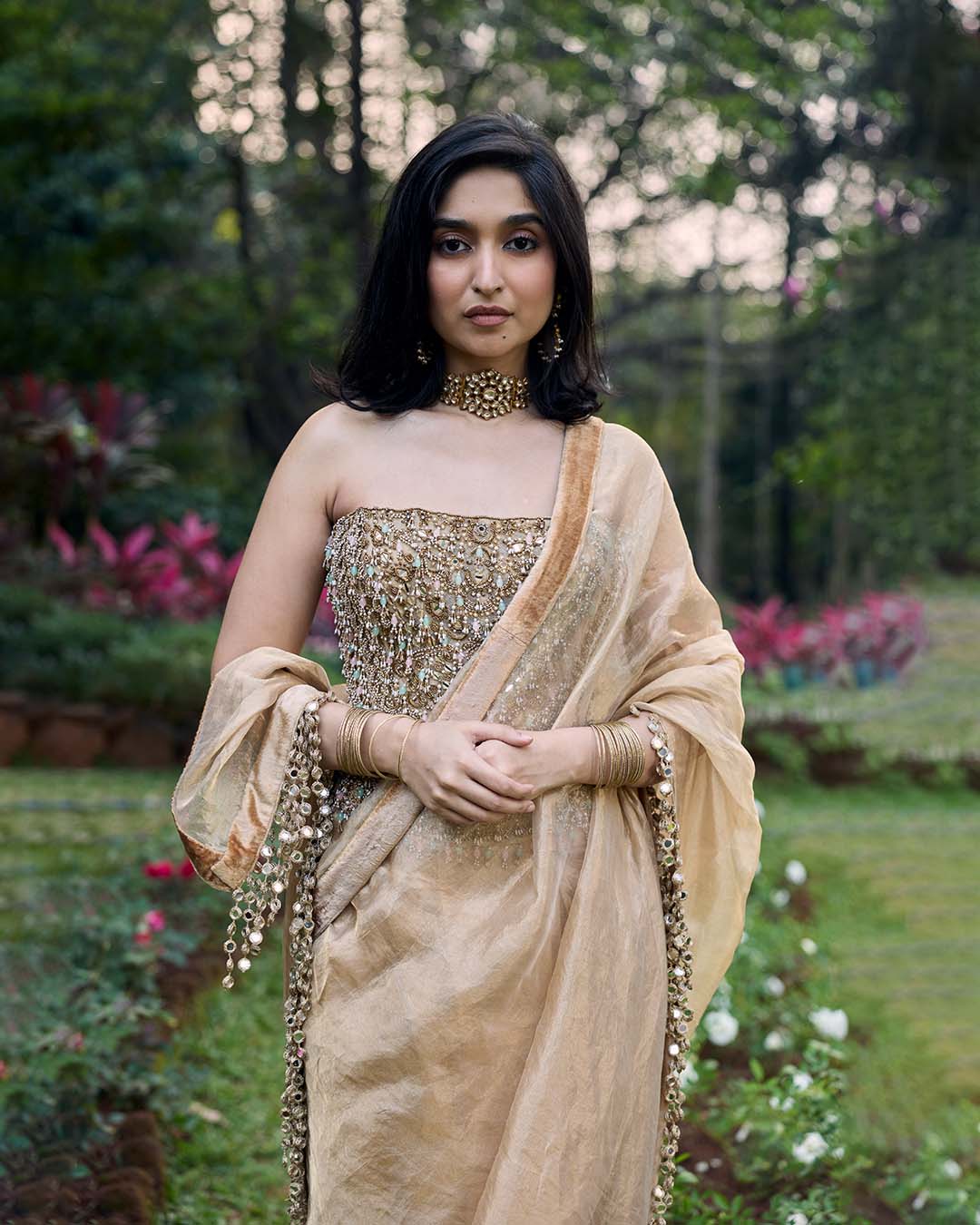 Sona Jhalaar Jadau Saree Set
