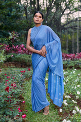 Neel Tara Crystal Saree Set