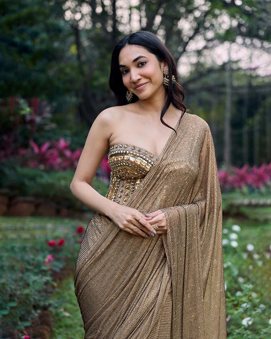 unehri Noor Crystal Saree Set