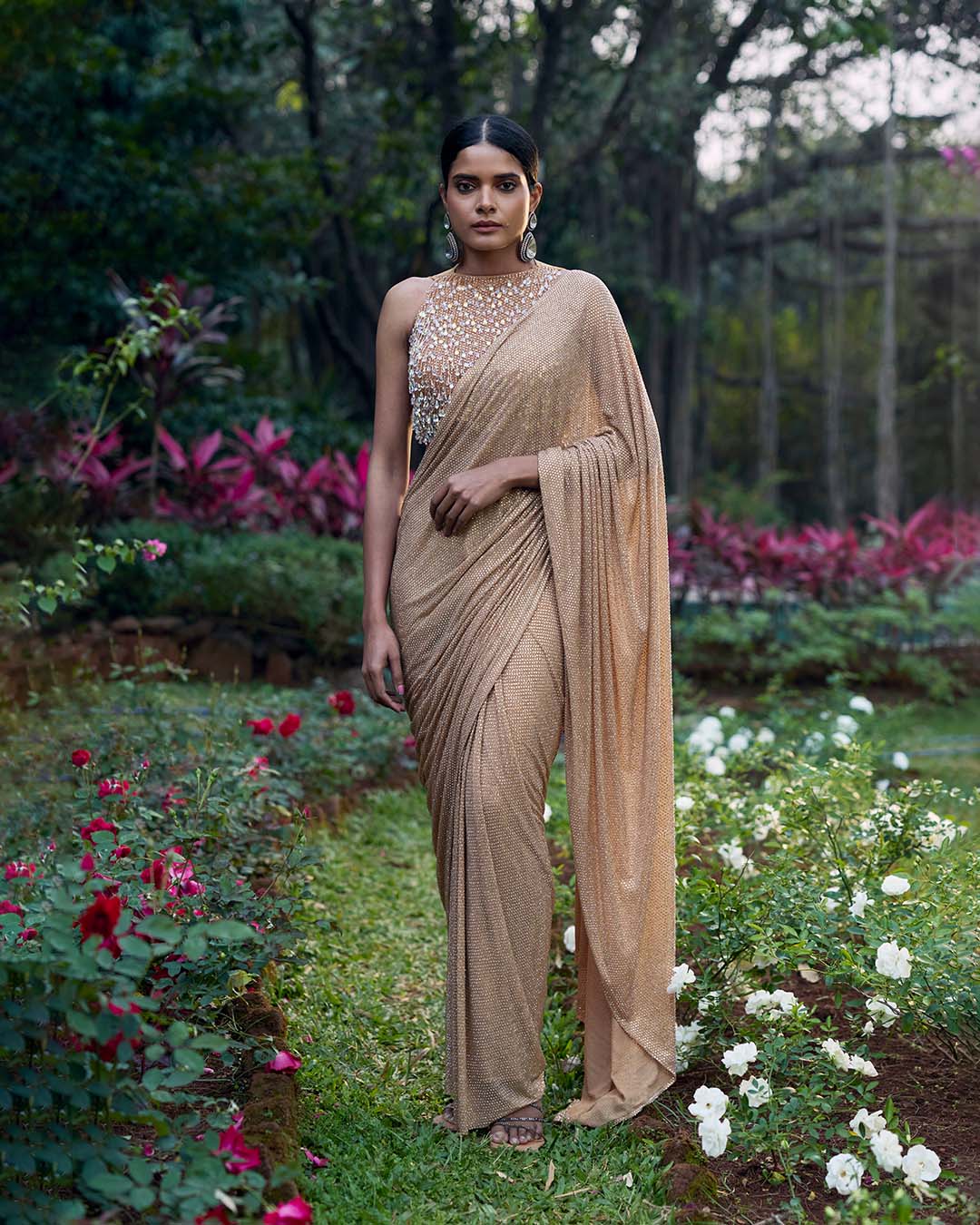 Kanak Tara Crystal Saree Set