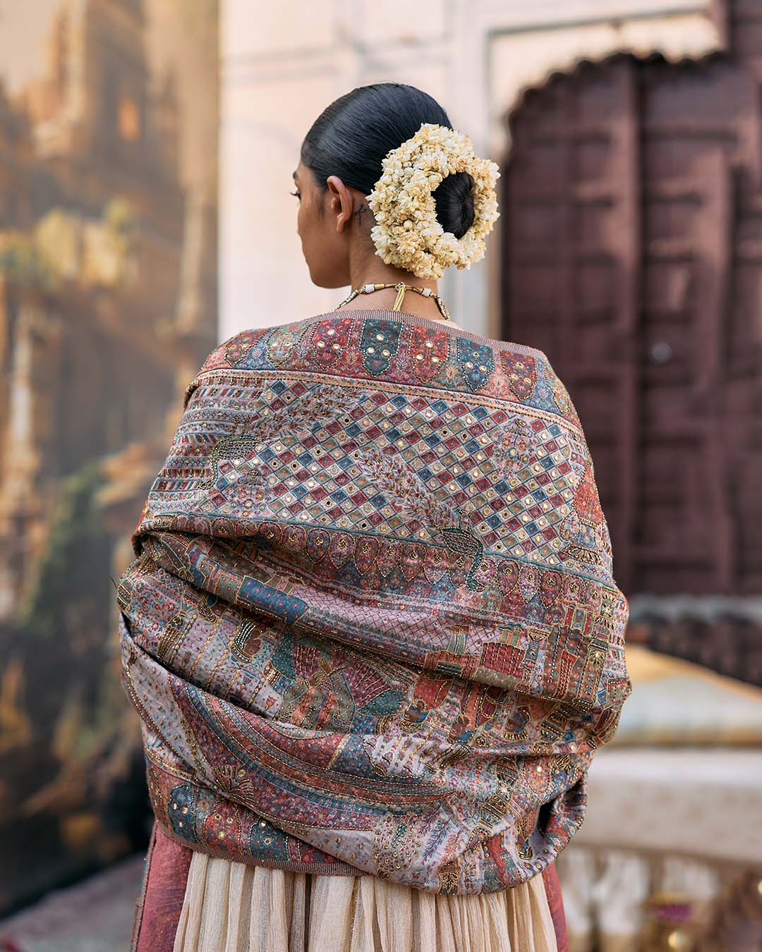 Sharanya Anarkali and Jamawar Shawl Set