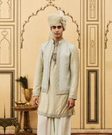 Jalabha Raw Silk Kurta Bundi Set