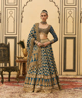 Blue Bandhani Lehenga Set