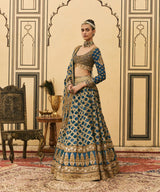 Blue Bandhani Lehenga Set