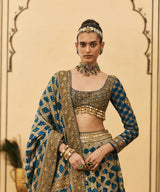 Blue Bandhani Lehenga Set