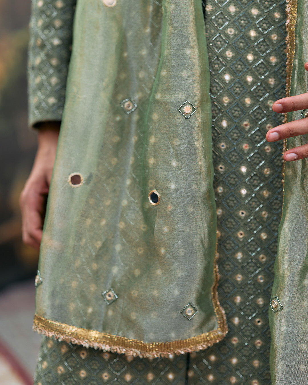 Kirit Sherwani Set with Stole