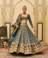 Blue Bandhani Lehenga Set