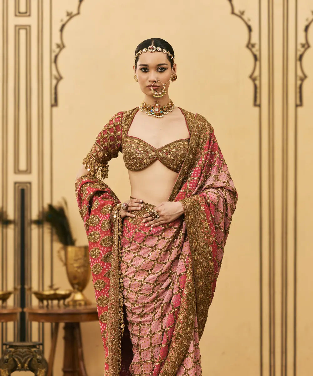 Gulrukh Ombre Saree Set