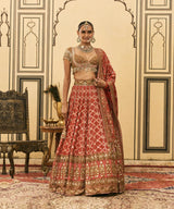 Red Bandhani Lehenga Set
