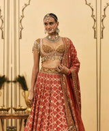 Red Bandhani Lehenga Set