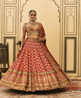 Red Bandhani Lehenga Set