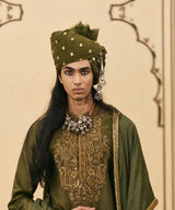 Sabz Chanderi Kurta Set