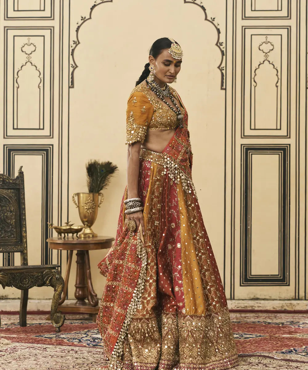 Rangmanch Brocade Phulkari Lehenga Set