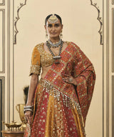 Rangmanch Brocade Phulkari Lehenga Set