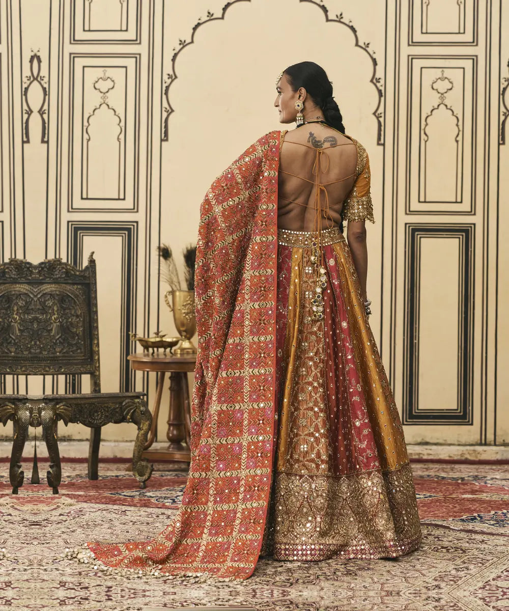 Rangmanch Brocade Phulkari Lehenga Set