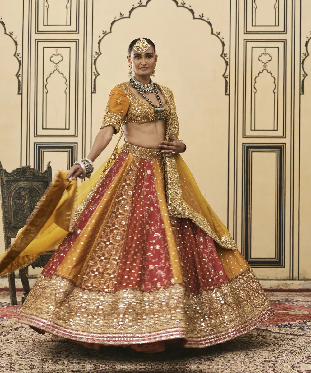 Rangmanch Brocade Phulkari Lehenga Set