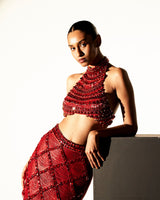 Scarlet  Nile Embellished Crystal Skirt Top
