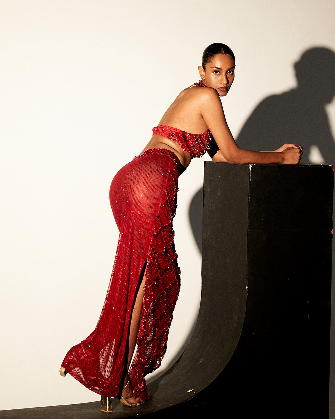 Scarlet  Nile Embellished Crystal Skirt Top
