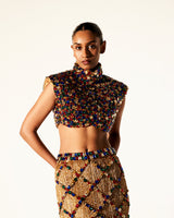 Sphinx Chic Embelished Crystal Skirt Top