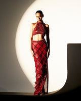 Scarlet  Nile Embellished Crystal Skirt Top