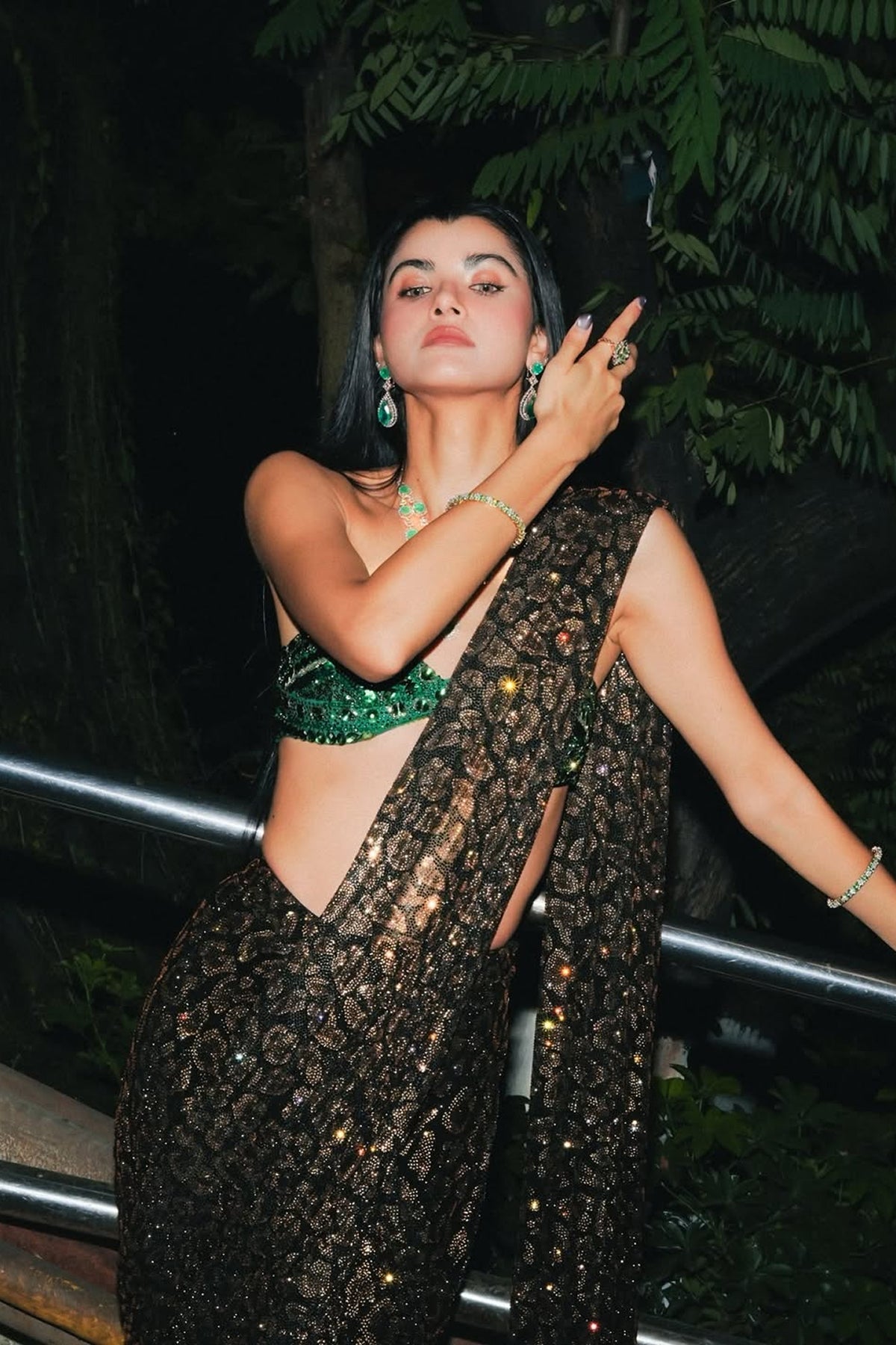 Ayesha kanga in Wild Whisper Saree set