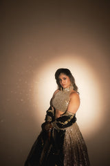 Kasturi Wagh in Gold Mirror Embellished Lehenga Set