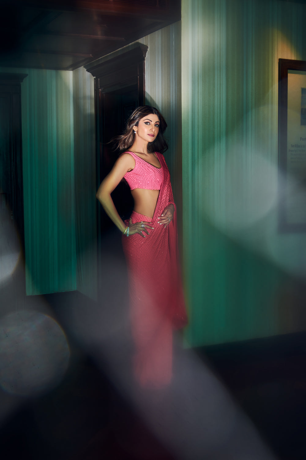 Shilpa Shetty in Meraki Saree Set