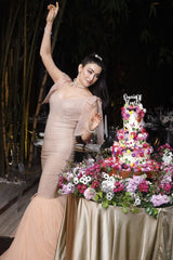 Shalini Passi in peach puff gown