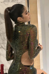 Janhvi Kapoor in Eden Back Rainbow Gown