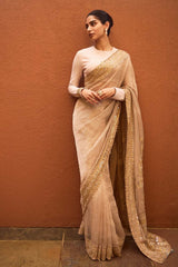Khushi Kapoor in Gaja Kavya Saree and Raw silk blouse