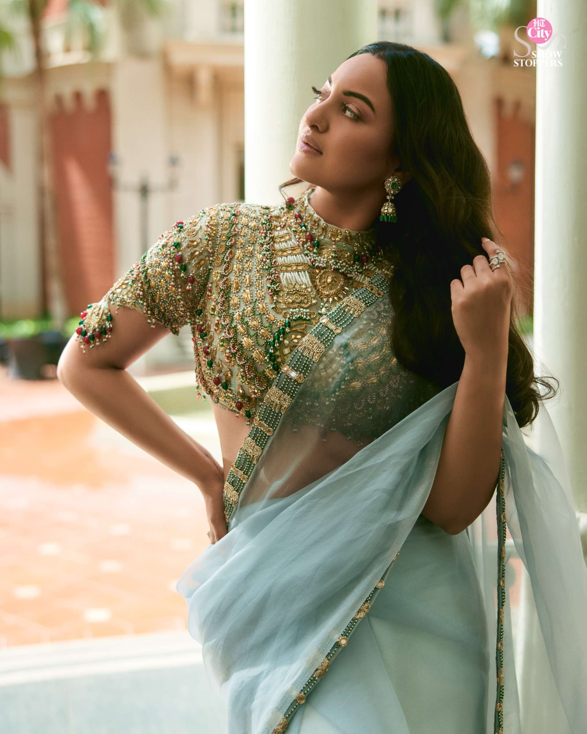 Sonakshi Sinha in Neelambara Saree Set
