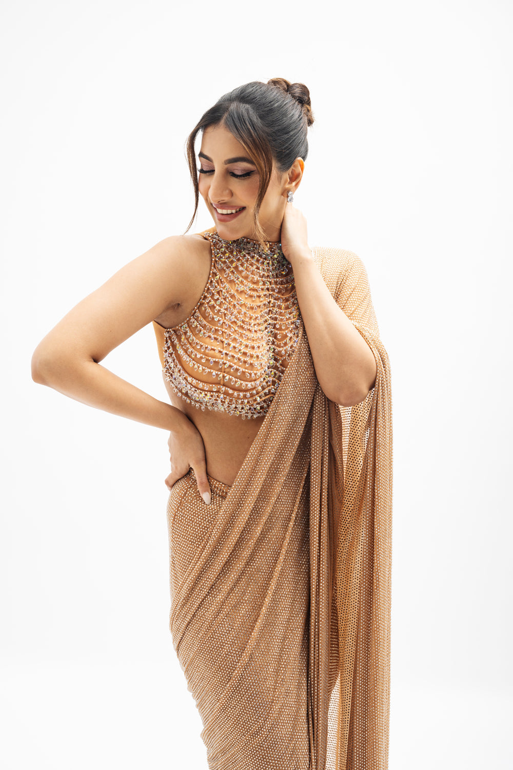 Rukmini Maitri in Margot Beaded Draped Saree Set