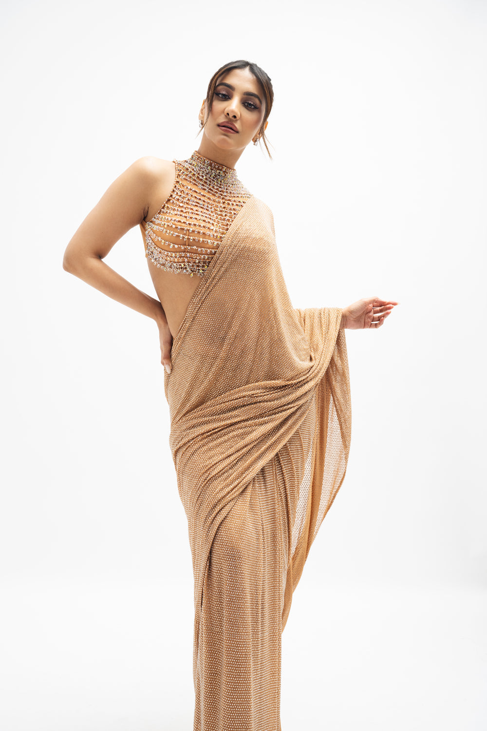Rukmini Maitri in Margot Beaded Draped Saree Set
