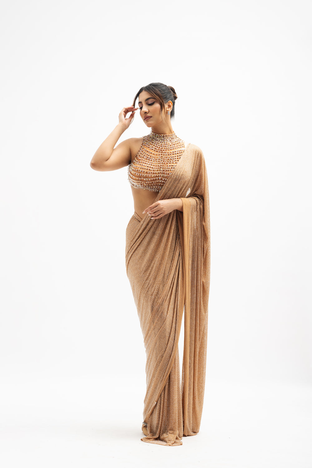 Rukmini Maitri in Margot Beaded Draped Saree Set