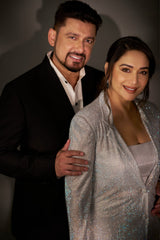 Madhuri Dixit in Boxy Crystal Studded Jacket, Pant