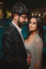 Krisha Parekh in Silver Blaze Cape Set