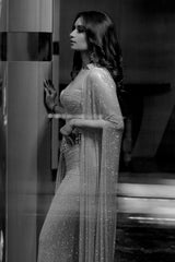 Krisha Parekh in Silver Blaze Cape Set