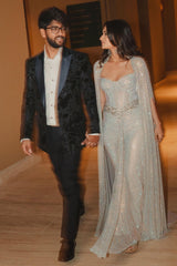Krisha Parekh in Silver Blaze Cape Set