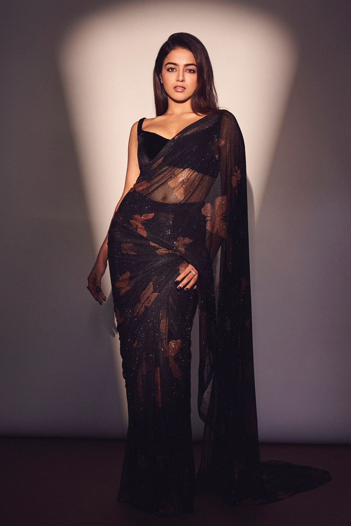 Wamiqa Gabbi in Celestial Flutter Saree Set