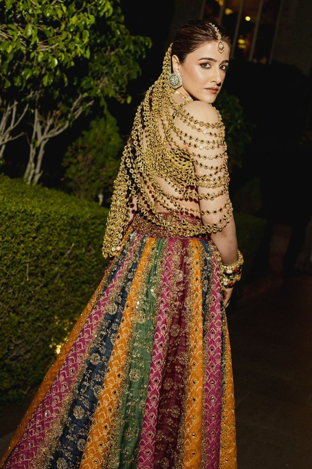 Nupur Sanon in Kalidar Multicolour Lehenga Set