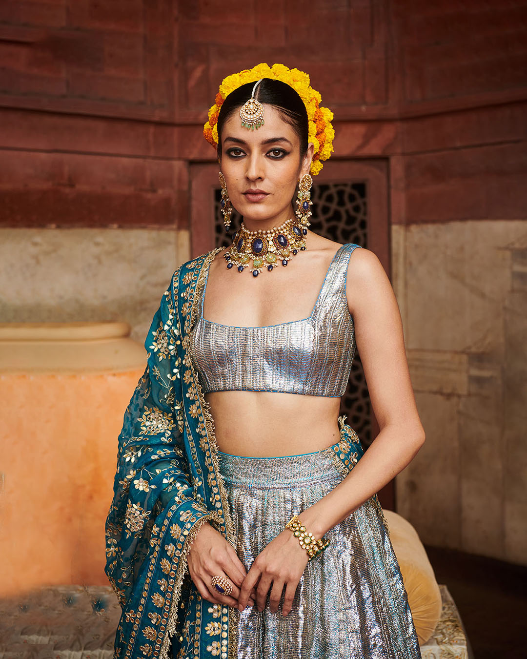Aasmani Lampi Lehenga